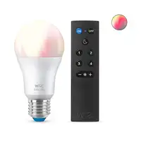 WiZ Bombilla 8 W (Equiv. 60 W) A60 E27 x1 + mando a distancia