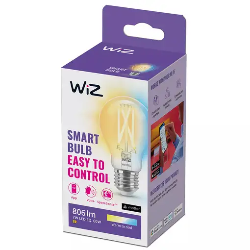 WiZ Bombilla con filamento transparente 60 W A60 E27
