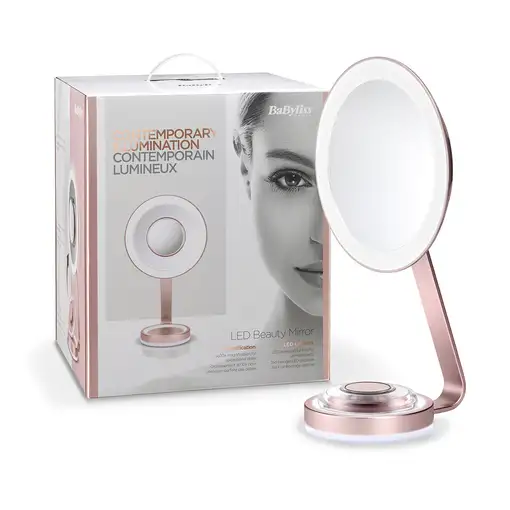 BaByliss LED Beauty Mirror espejo para maquillaje Independiente Alrededor Rosa