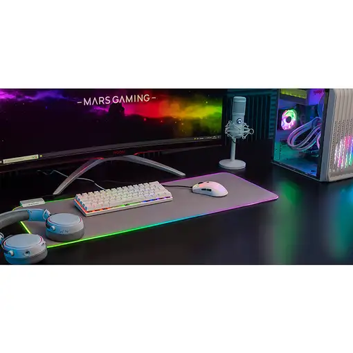 Mars Gaming MK60 Blanco, Teclado Gaming Mecánico FRGB, Antighosting, Switch Mecáni