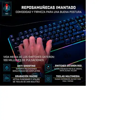 Newskill Gaming Gungnyr Pro teclado Juego USB QWERTY Español Negro