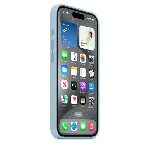 Apple Funda de silicona con MagSafe para el iPhone 15 Pro - Azul claro