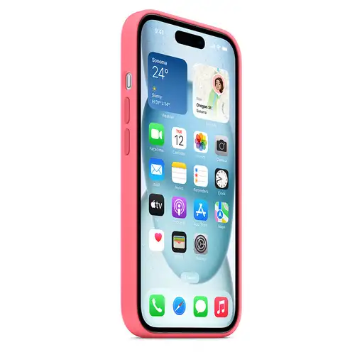 Apple Funda de silicona con MagSafe para el iPhone 15 - Rosa