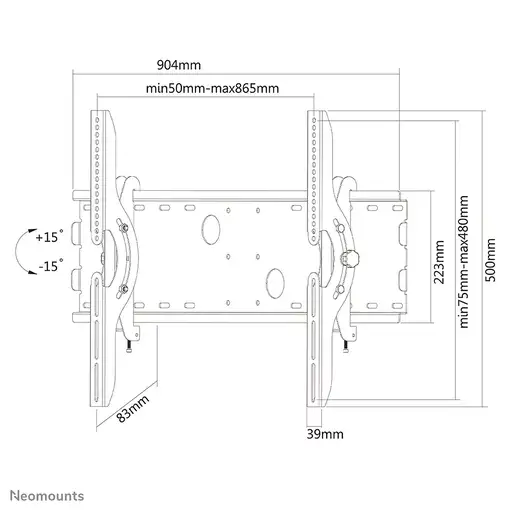 Neomounts PLASMA-W200BLACK Soporte de pared para TV 37-85'' - inclinable