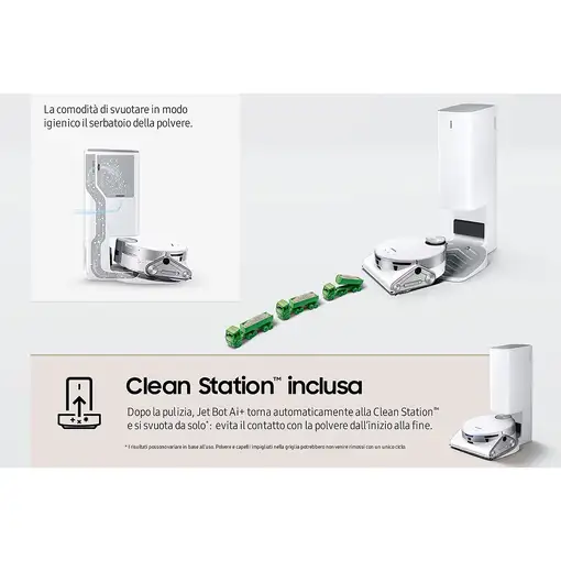Samsung Jet Bot AI+ 0,2 L Sin bolsa Plata, Blanco