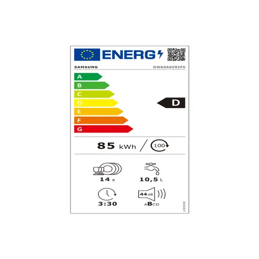Samsung DW60A6092FS/ET lavavajillas Independiente 14 cubiertos D