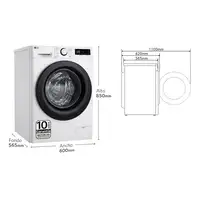 LG F4WR5010A6W lavadora Carga frontal 10 kg 1400 RPM Blanco
