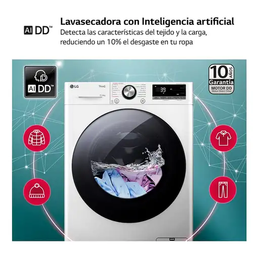 Lavadora-secadoras 6 / 11 kg 1400 rpm Blanco F4DR7011AGW.OUTLET LG