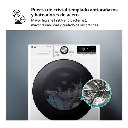 Lavadora-secadoras 6 / 11 kg 1400 rpm Blanco F4DR7011AGW.OUTLET LG