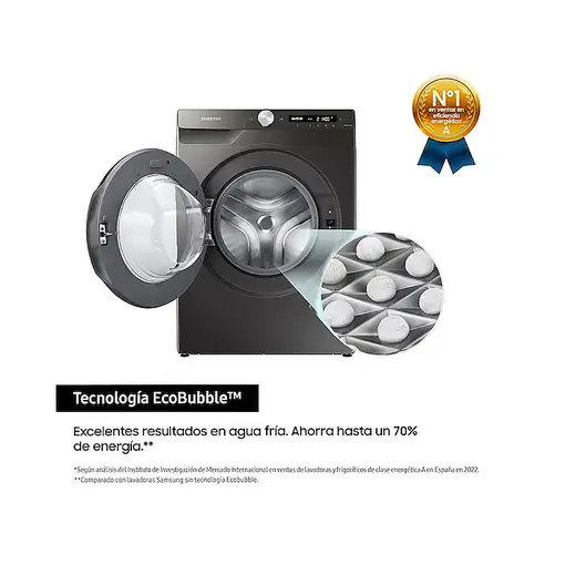 Lavadora de 9 kg 1400 rpm Gris WW90T534DAN/S3 SAMSUNG