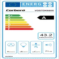 Corbero VOSTOK660X campana De pared Acero inoxidable A 647,7 m³/h
