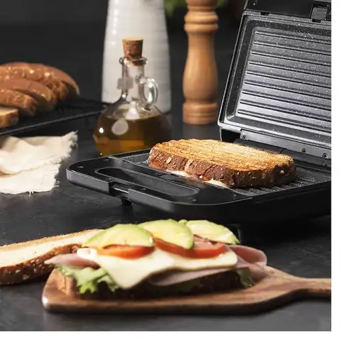 Cecotec 03203 sandwichera 800 W Negro, Acero inoxidable