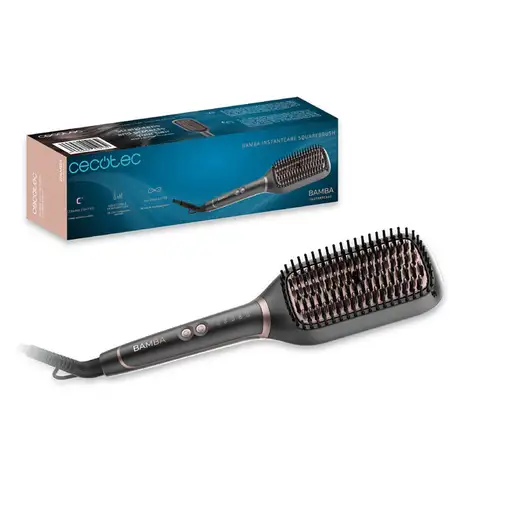Cecotec InstantCare SquareBrush Cepillo alisador Caliente Bronce, Gris