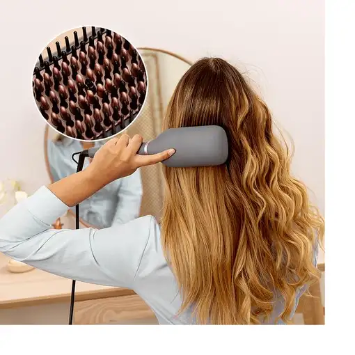 Cecotec InstantCare SquareBrush Cepillo alisador Caliente Bronce, Gris