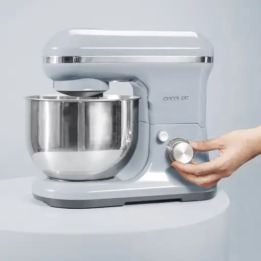 Robot amasador azul 1200W, bol inox de 5L, Cecomixer Merengue CECOTEC