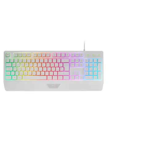 Mars Gaming MK124, Teclado Ergonómico H-Mech, Reposamuñecas Integrado, Iluminación