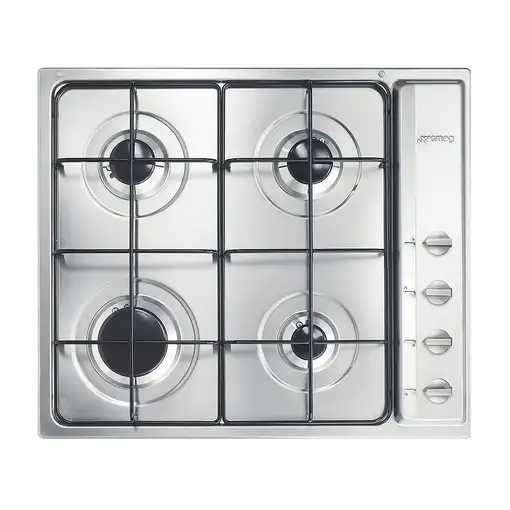 Smeg S64S hobs Acero inoxidable Integrado 60 cm Encimera de gas 4 zona(s) Campana