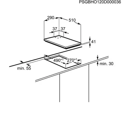 Electrolux EGG3322NVX Acero inoxidable Integrado 29 cm Encimera de gas 2 zona(s)