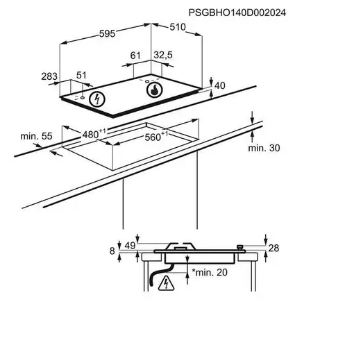 Electrolux KGS6436SX Acero inoxidable Integrado 59.5 cm Encimera de gas 4 zona(s)