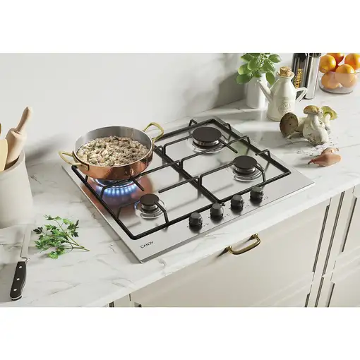 Candy Classic CHW6BR4WTX Acero inoxidable Integrado 60 cm Encimera de gas 4 zona(s