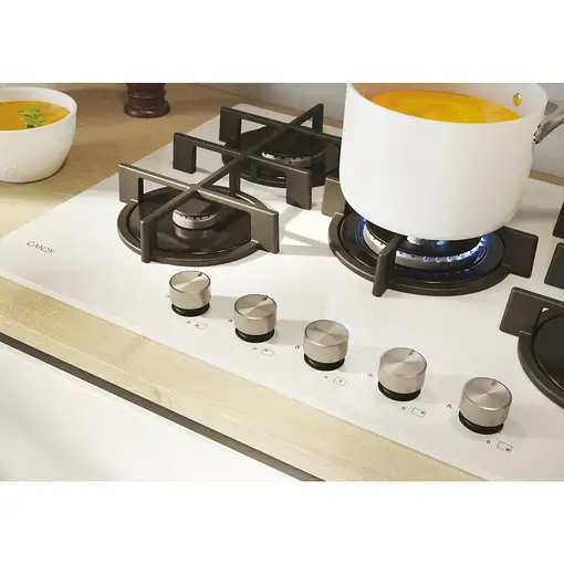 Candy Moderna CVG74WTW Blanco Integrado 74.5 cm Encimera de gas 5 zona(s)