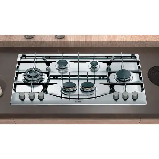 Hotpoint PHN 962 TS/IX/HA Acero inoxidable Integrado 90 cm Encimera de gas 6 zona(