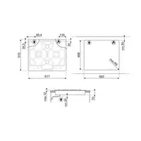 Smeg Classic PGF64-4 hobs Acero inoxidable Integrado 62 cm Encimera de gas 4 zona(