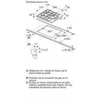 Balay 3ETX463BB hobs Acero inoxidable Encimera 60 cm Encimera de gas 3 zona(s)