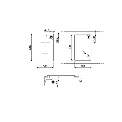 Placa de inducción SI5322B SMEG