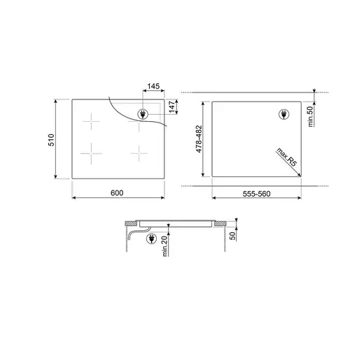 Placa de inducción SI1M4644D SMEG