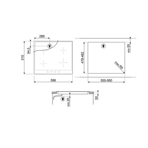 Placa de inducción SI964PM SMEG