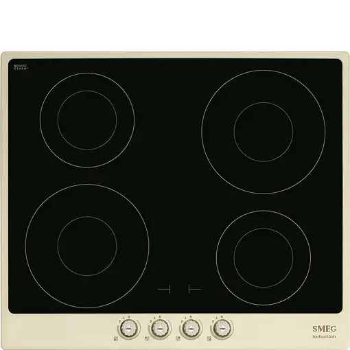 Smeg Cortina SI764POM hobs Crema de color Integrado 60 cm Con placa de inducción 4