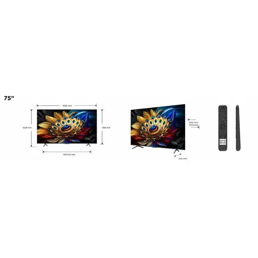 TCL C65 75C655 Televisor 190,5 cm (75") 4K Ultra HD Smart TV Wifi Titanio 450 cd /