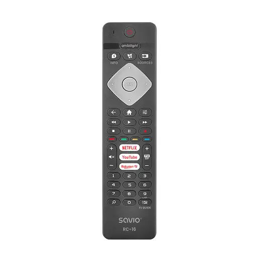 Savio RC-16 mando a distancia IR inalámbrico TV, Sintonizador de TV, Receptor de t