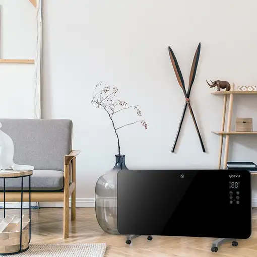 Yoevu YV-1500GB calefactor eléctrico Interior Negro 1500 W Calefactor eléctrico de