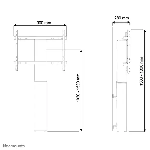 Neomounts PLASMA-W2250BLACK Soporte de suelo para TV 42-100'' - pared - motorizado