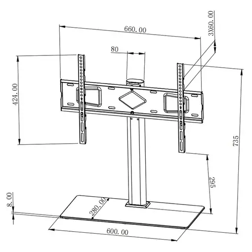 Techly ICA-LCD S07L soporte para TV 165,1 cm (65'') Negro