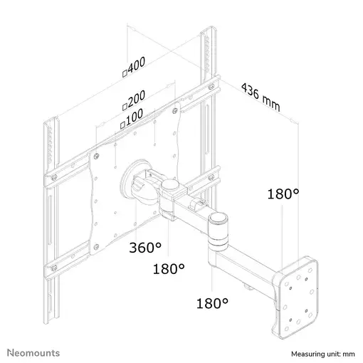 Neomounts FPMA-W960 Soporte de pared para monitor/TV 23-52" - movimiento completo