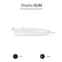 Teclado Business Slim Silencioso Con Cable Usb  Blanco