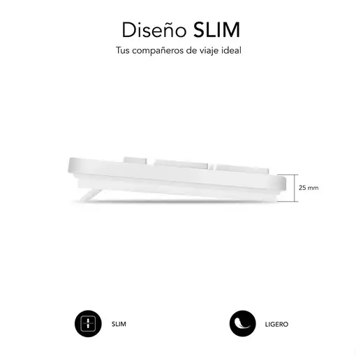 Teclado Business Slim Silencioso Con Cable Usb  Blanco