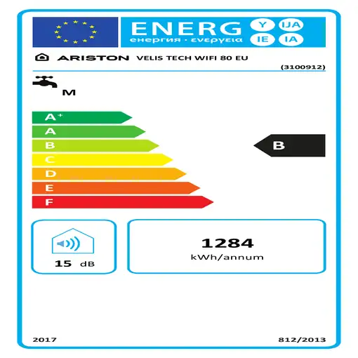 Ariston VELIS TECH WIFI 80 EU Horizontal/Vertical Depósito (almacenamiento de agua