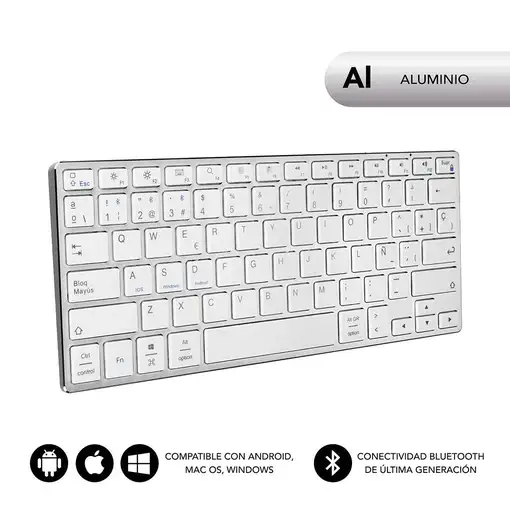 Teclado Advance Compact Aluminio  BlancoPlata