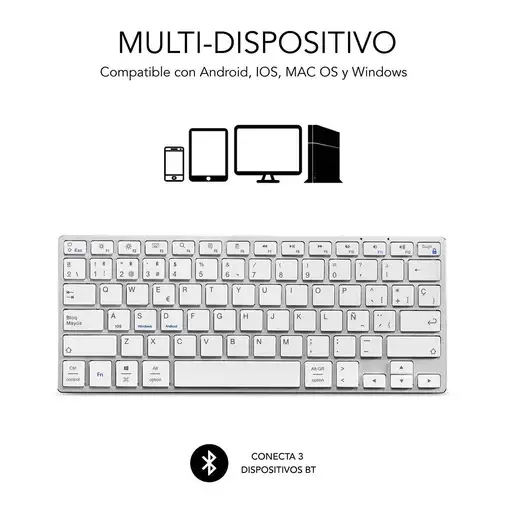 Teclado Advance Compact Aluminio  BlancoPlata