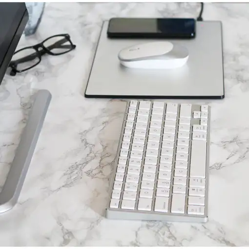 Teclado Advance Compact Aluminio  BlancoPlata