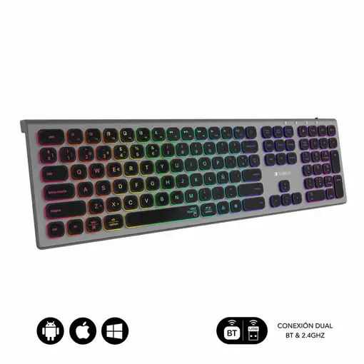 Teclado Bluetooth/2.4G Master Iluminado Extendido  GrisNegro