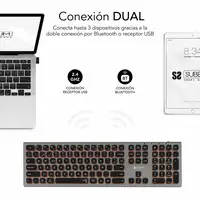Teclado Bluetooth/2.4G Master Iluminado Extendido  GrisNegro