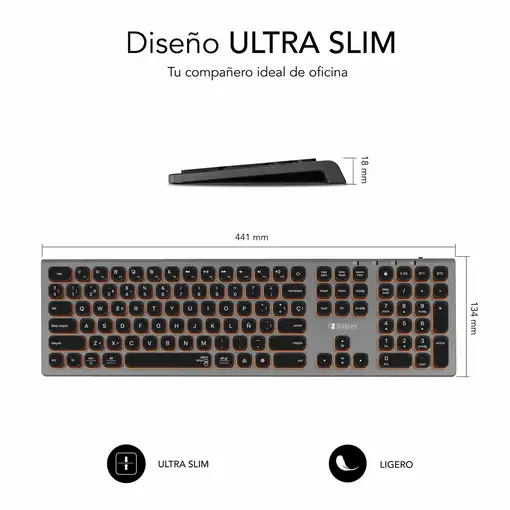 Teclado Bluetooth/2.4G Master Iluminado Extendido  GrisNegro