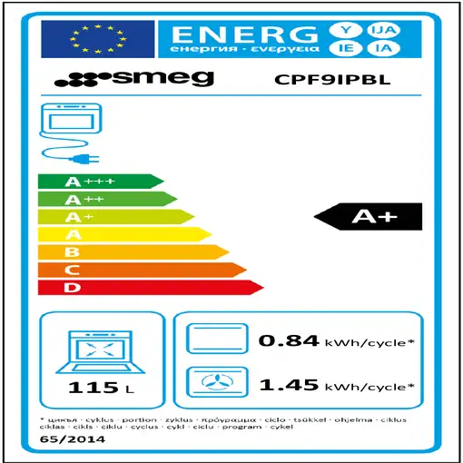 Smeg CPF9IPBL cocina Cocina independiente Eléctrico Con placa de inducción Negro