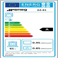 Smeg A4-81 cocina Cocina independiente Encimera de gas Negro, Acero inoxidable