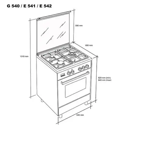 Meireles E 541 X cocina Cocina independiente Eléctrico Encimera de gas Blanco